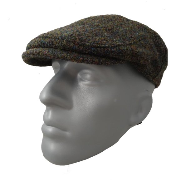 Hartside HS14 Scottish Highland Harris Tweed® Flat in Forest Green - CHOOSE SIZE - Picture 5 of 11